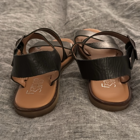 Franco Sarto Kara Black Leather Sandals - Women’s 8 - Picture 3 of 6